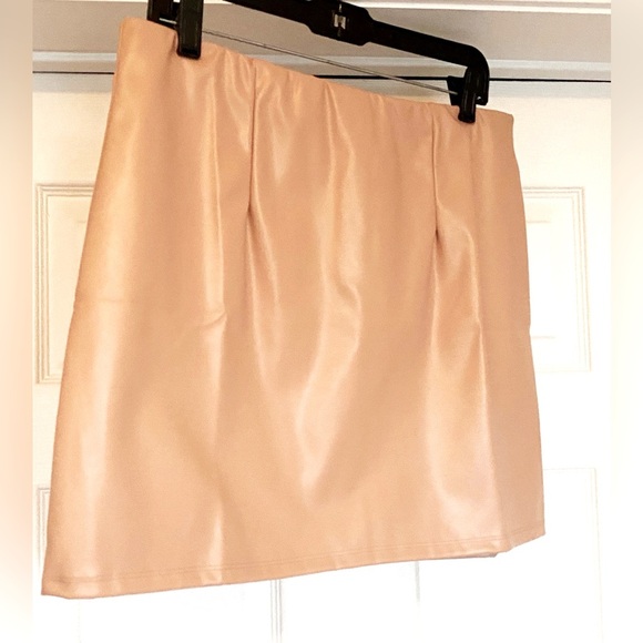 ASOS Dresses & Skirts - NWT Size 12 ASOS Nude Faux Leather Mini Skirt
